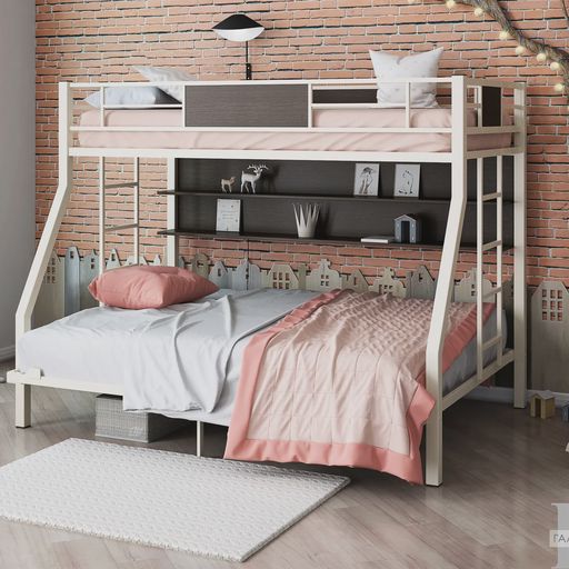 Двухъярусная кровать «Гранада П140» с полками